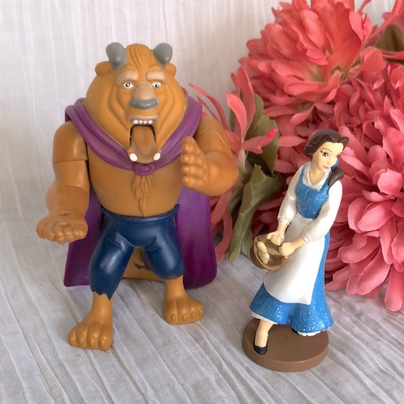 BEAUTY & THE BEAST action figure toys BELLE BEAST & COGSWORTH hand puppet - Picture 2 of 14